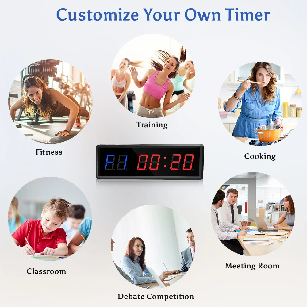 Crossfit Training Gear - Seesii Timer 1,5 inch digitale countdown-klok