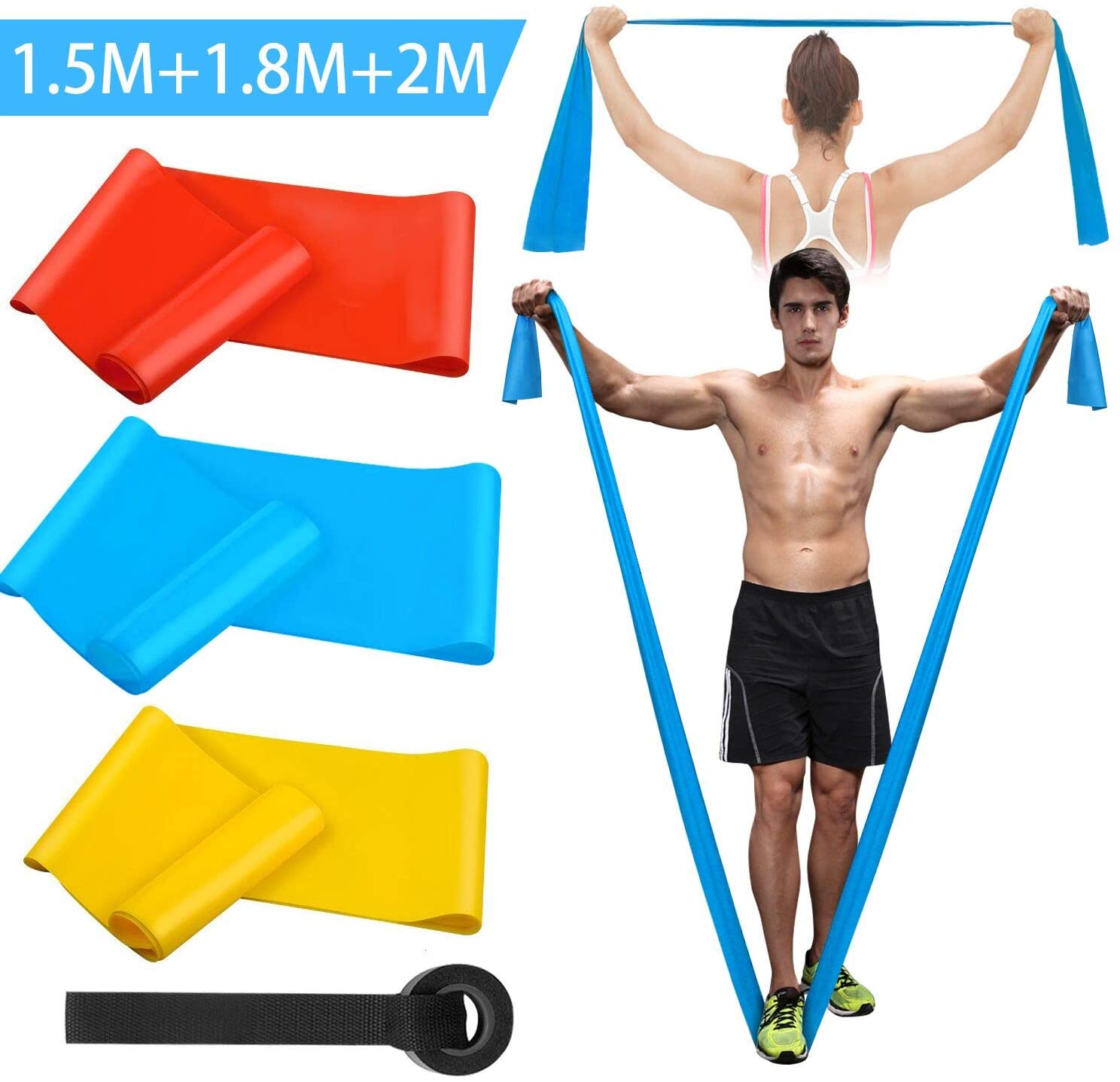 Crossfit Training Gear - Elastische fitnessbanden 4-delige weerstandsbanden Elastische fitnessbanden